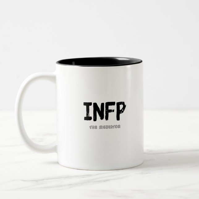 Caneca De Café Em Dois Tons INFP - O Mediador (Preto) (Esquerda)