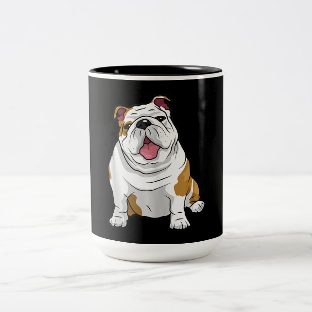 Caneca De Café Em Dois Tons Inglês Bulldog Incrível Engraçado Cães-do-cachorro (Centro)