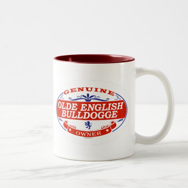 Caneca De Café Em Dois Tons Inglês Bulldogge de Olde (Direita)