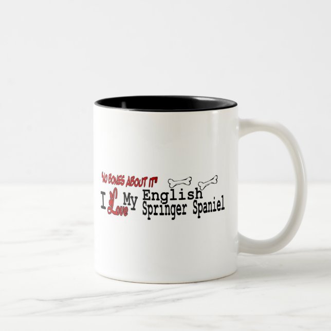 Caneca De Café Em Dois Tons Inglês Springer Spaniel (I Love) (Direita)