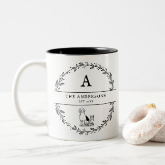 Caneca De Café Em Dois Tons Iniciais de Monograma de Oferta de Casal Novamente