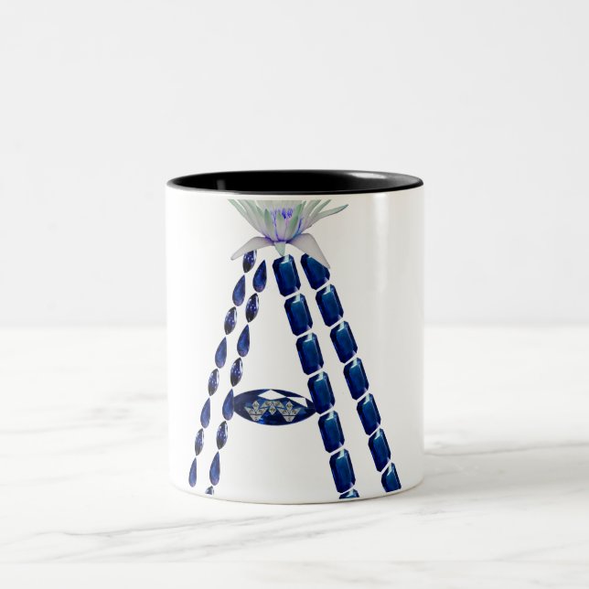 Caneca De Café Em Dois Tons Inicial A (Centro)