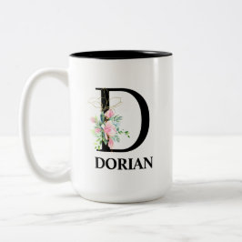Caneca De Café Em Dois Tons Inicial Monogramada P D Bonito