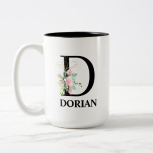 Caneca De Café Em Dois Tons Inicial Monogramada P D Bonito