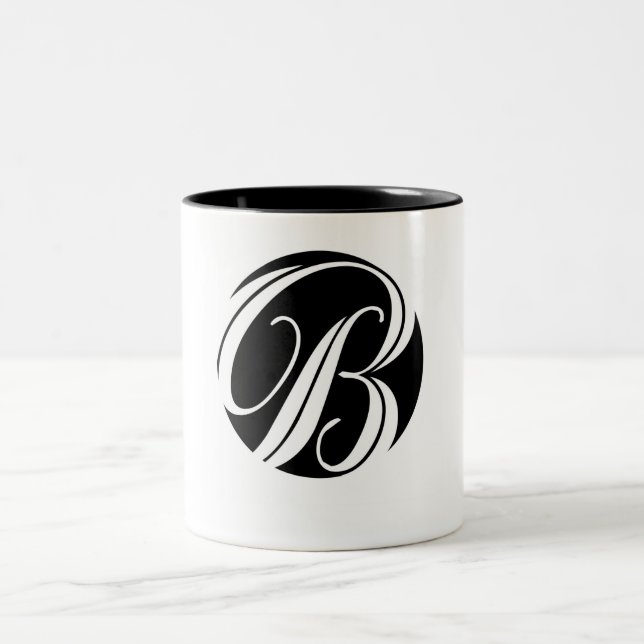 Caneca De Café Em Dois Tons Inicial Snazzy B (Centro)