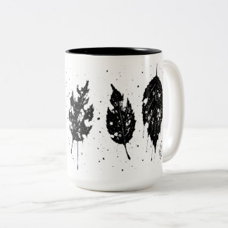 Caneca De Café Em Dois Tons Ink‑Pressed Dead Leaves Tote Bag