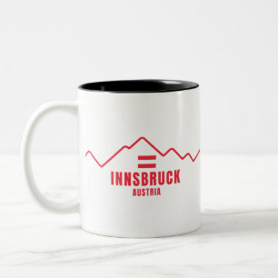 Caneca De Café Em Dois Tons Innsbruck Austria Flag Mountain