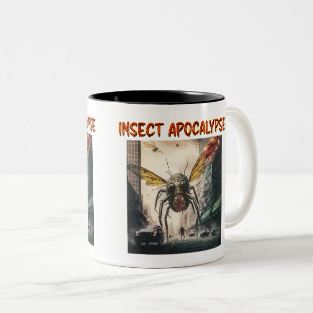 Caneca De Café Em Dois Tons Inseto Apocalypse, Mug De Dois Toneladas, 11 Oz (Frente Esquerda)