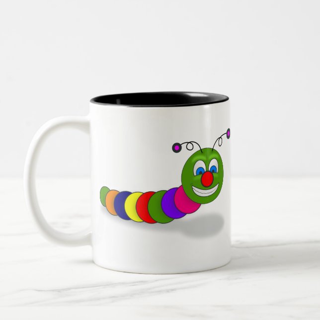 Caneca De Café Em Dois Tons Inseto de Jardim Whimsical (Esquerda)