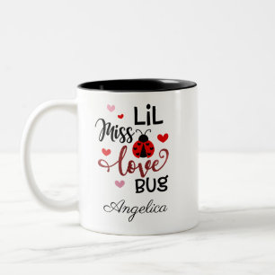 Caneca De Café Em Dois Tons Inseto Personalizado Lil Miss Love