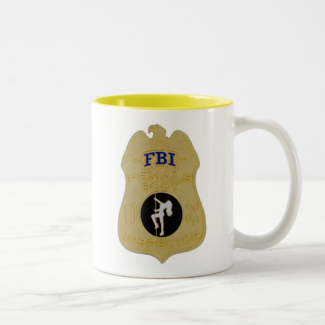 Caneca De Café Em Dois Tons inspector do corpo fêmea do fbi (Direita)