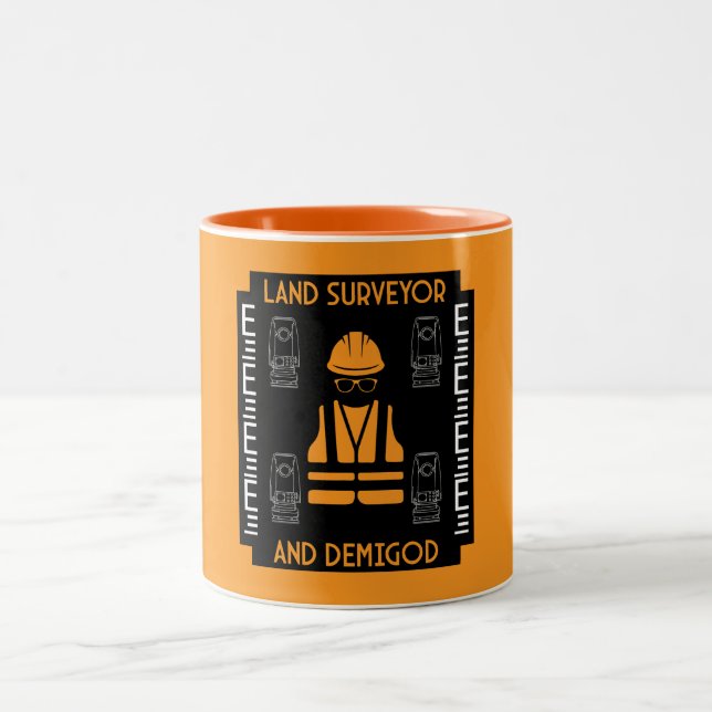 Caneca De Café Em Dois Tons inspetores terrestres (Centro)