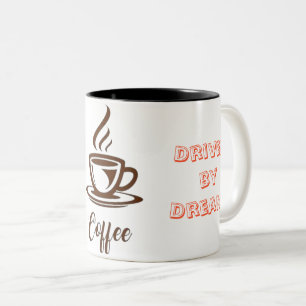 Caneca De Café Em Dois Tons "Inspirado pelo Café, Movido pelos Sonhos"-