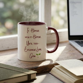 Caneca De Café Em Dois Tons Inspirador Crescimento Personalizado Motivacional 
