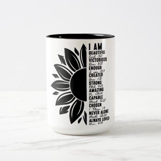 Caneca De Café Em Dois Tons Inspirador Eu Sou (Centro)