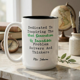 Caneca De Café Em Dois Tons Inspirando Solucionadores de Problemas Pensadores 