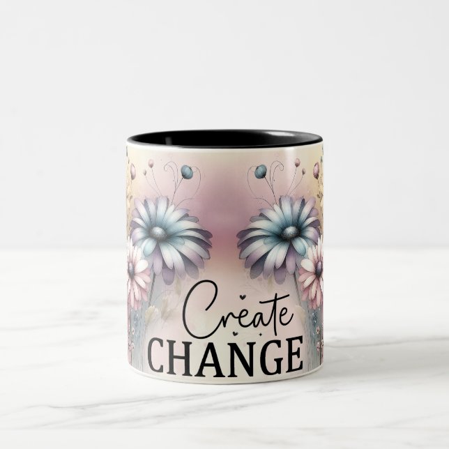 Caneca De Café Em Dois Tons Inspirational Flower Wrap (Centro)