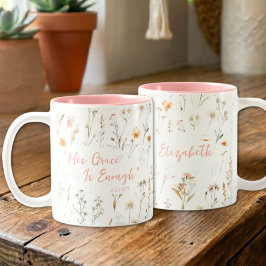 Caneca De Café Em Dois Tons Inspirational His Grace Watercolor Wildflowers