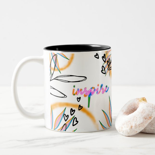 Caneca De Café Em Dois Tons Inspire - Mug (Com Donut)