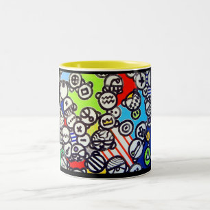 Caneca De Café Em Dois Tons Inspire o dubuffet da paridade do `