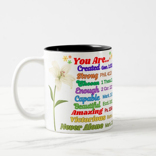 Caneca De Café Em Dois Tons "Inspire seu dia - Mug motivacional (Esquerda)
