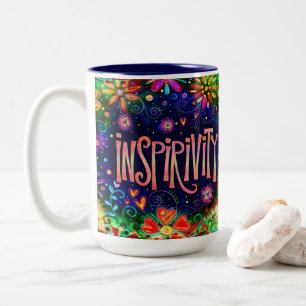 Caneca De Café Em Dois Tons INSPIRIVIDADE MASSA DE CAFÉ DE Dois Tons