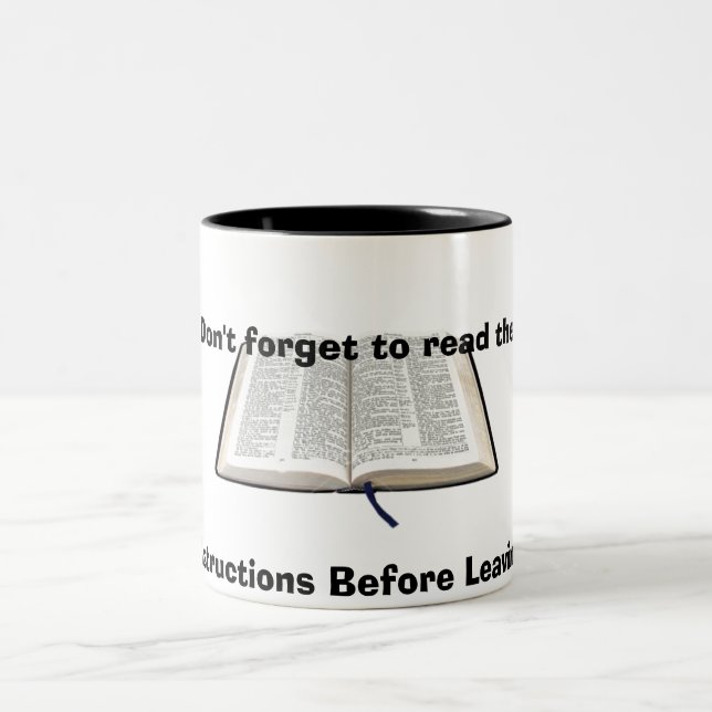 Caneca De Café Em Dois Tons Instruções básicas antes de deixar a terra! … (Centro)