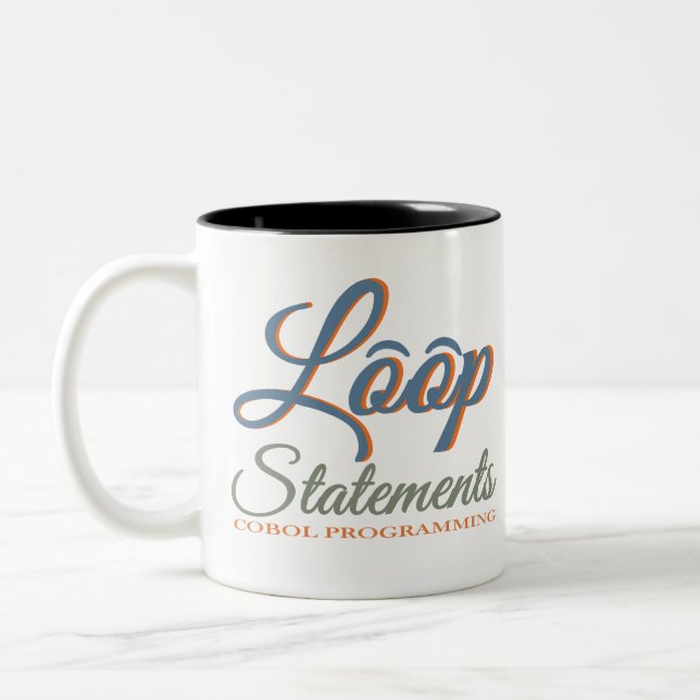 Caneca De Café Em Dois Tons Instruções de Loop em Programação Cobol (Esquerda)