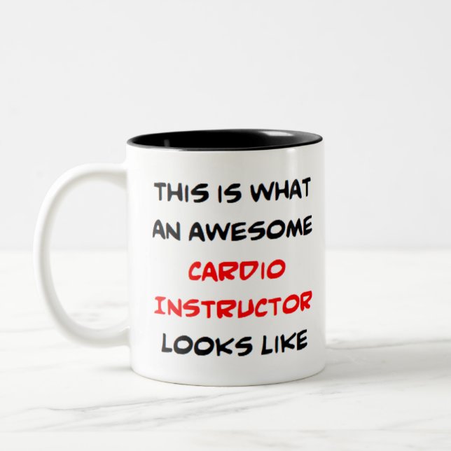 Caneca De Café Em Dois Tons instrutor de cardio, incrível (Esquerda)
