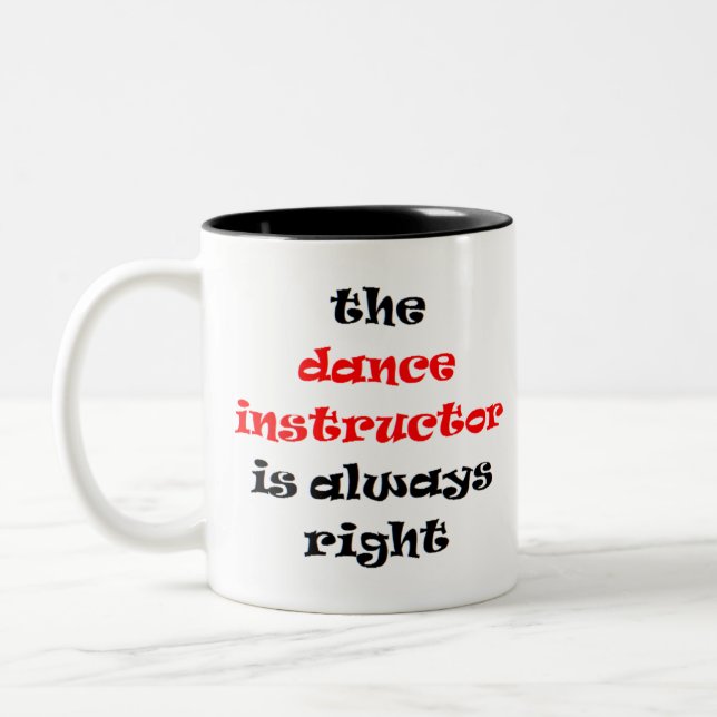 Caneca De Café Em Dois Tons instrutor de dança direito (Esquerda)
