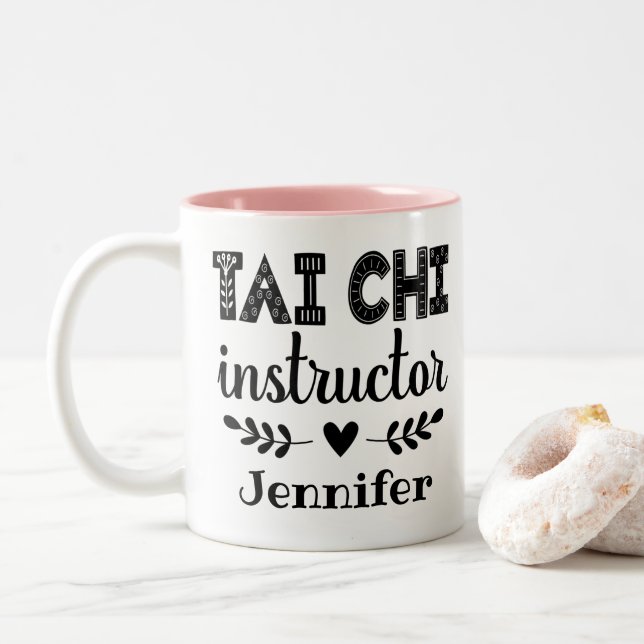 Caneca De Café Em Dois Tons Instrutor Tai Chi (Com Donut)
