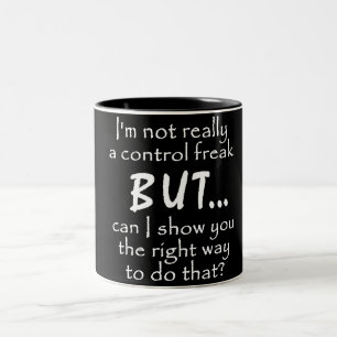 CANECA DE CAFÉ EM DOIS TONS INSULTOS FUNNTOS CONTROLAR COTAS PINTOS PRETOS