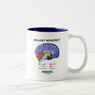 Caneca De Café Em Dois Tons Interior Brainy do Mindset (cérebro anatômico)