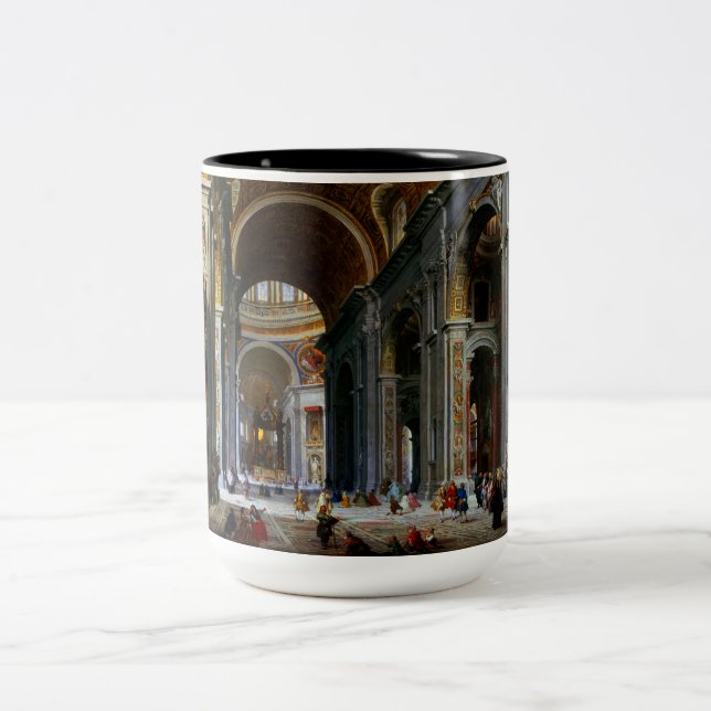 Caneca De Café Em Dois Tons Interior da Rua, Basilica de Peter, Roma (Centro)