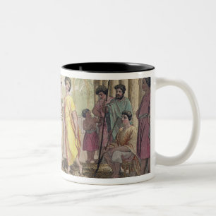 Caneca De Café Em Dois Tons Interior de uma casa com meninas de dança, i de