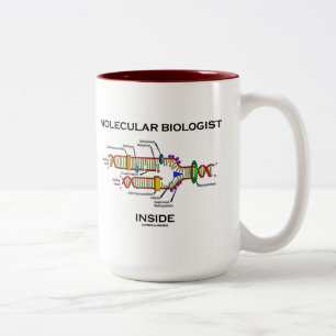 Caneca De Café Em Dois Tons Interior do biólogo molecular (réplica do ADN)