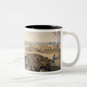 Caneca De Café Em Dois Tons Interior do Redan, placa 'de Seat da guerra