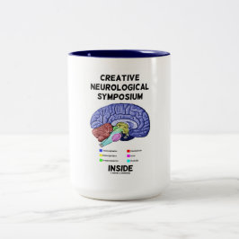 Caneca De Café Em Dois Tons Interior neurológico criativo do simpósio