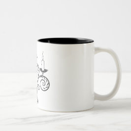 Caneca De Café Em Dois Tons Intrate Line Art Design Mug com Swirls.
