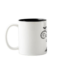 Intrate Line Art Design Mug com Swirls.