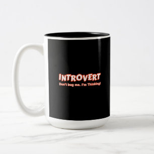 Caneca De Café Em Dois Tons Introvert - Não me Inseto Estou pensando