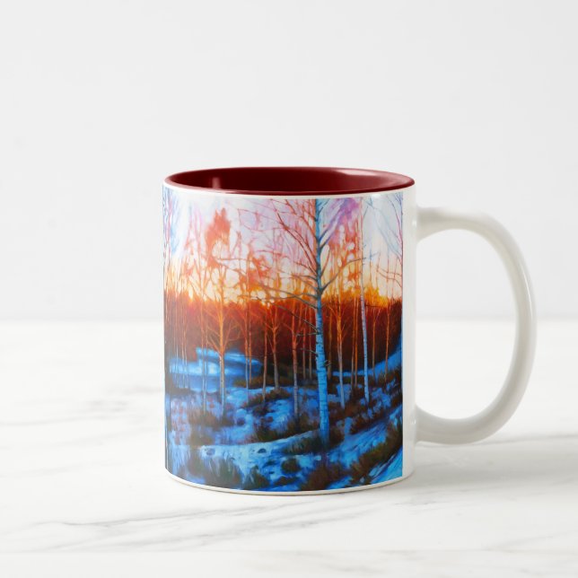 Caneca De Café Em Dois Tons Inverno em Dalarna (Direita)