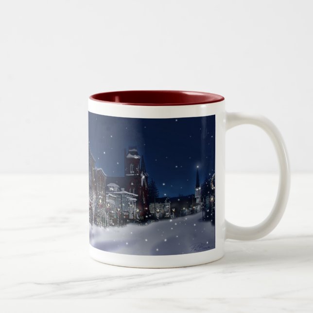 Caneca De Café Em Dois Tons Inverno em Waterville (Direita)