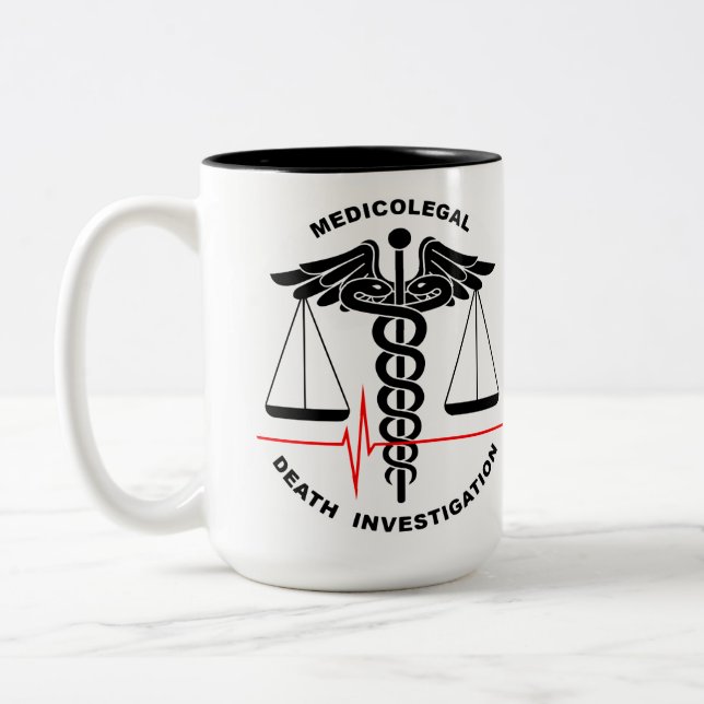 Caneca De Café Em Dois Tons Investigação de Morte Médica (Esquerda)