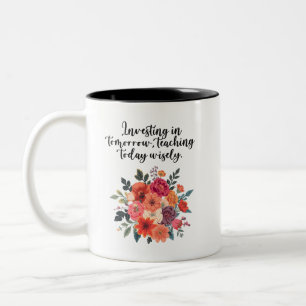 Caneca De Café Em Dois Tons Investindo no Educador de Amanhã de Hoje