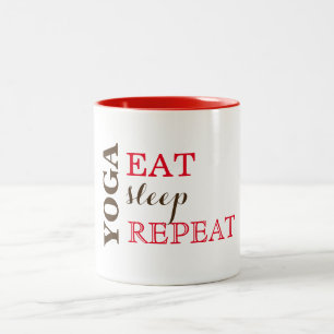 Caneca De Café Em Dois Tons Ioga, Comer, Dormir, Repetir