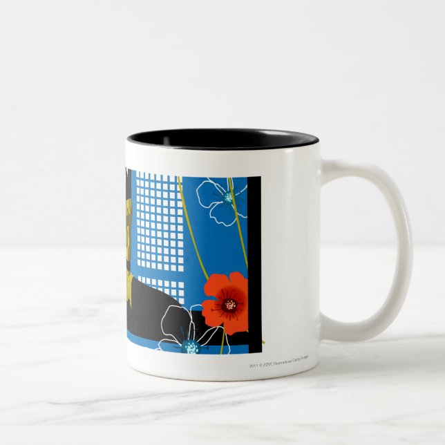 Caneca De Café Em Dois Tons Ioga praticando da mulher (Direita)