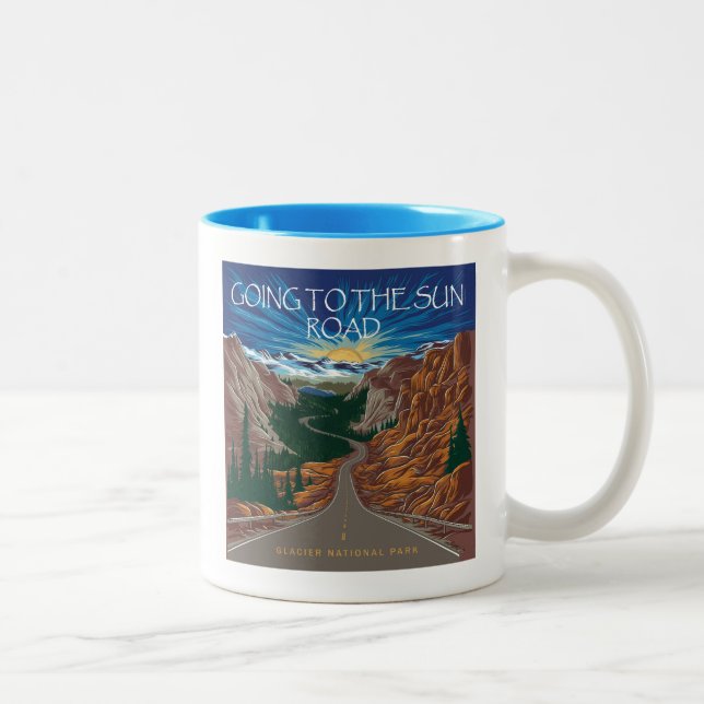 Caneca De Café Em Dois Tons Ir Para A Sun Road Montana Vista (Direita)
