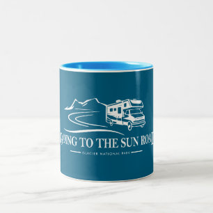 Caneca De Café Em Dois Tons Ir Para O Veículo Recreacional Sun Road Montana