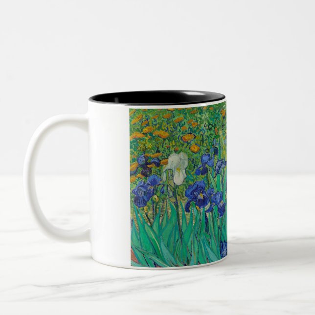 Caneca De Café Em Dois Tons Írises de Vincent van Gogh (Esquerda)